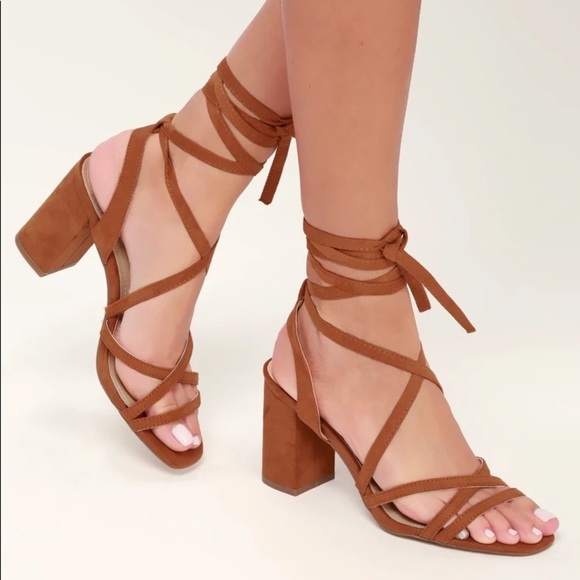 Lulu’s Ashton Suede Cognac Heels - Picture 6 of 6